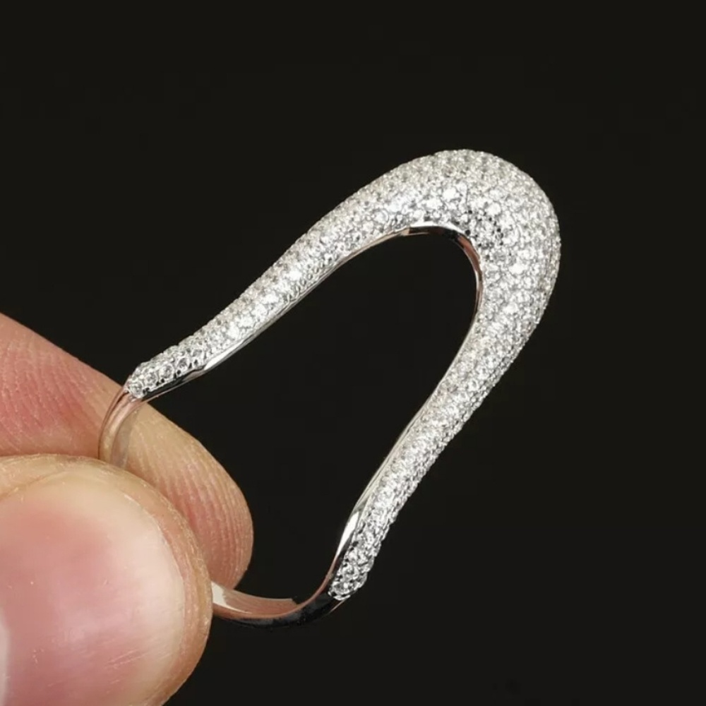 White sapphire & sterling silver ring sz 5